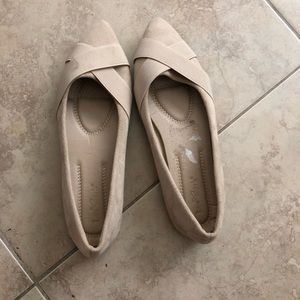 Beige flats